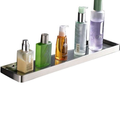 Wall Mount Stainless Steel Single Tier Bathroom Glass Shelf Glass Bathroom Shelf Brushed Polishing